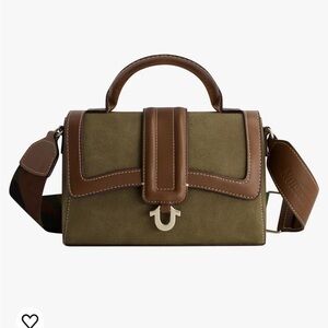 True Religion Women's Satchel HandBag, Mini Crossbody Purse, Camo Strap